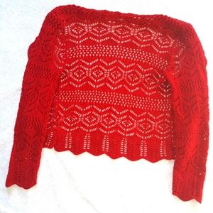 Dressbarn Glittery Red Cardigan
